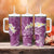 Pink Polynesian Tribal Frangipani Tropical Vibe Tumbler With Handle