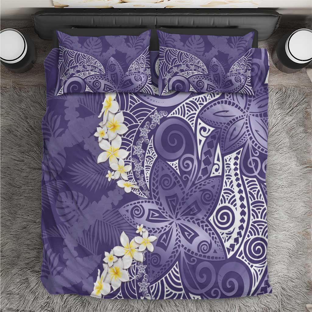 Violet Polynesian Tribal Frangipani Tropical Vibe Bedding Set LT14 Violet - Polynesian Pride