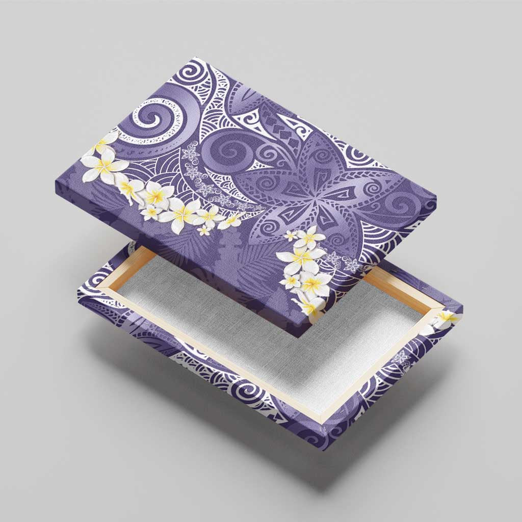 Violet Polynesian Tribal Frangipani Tropical Vibe Canvas Wall Art