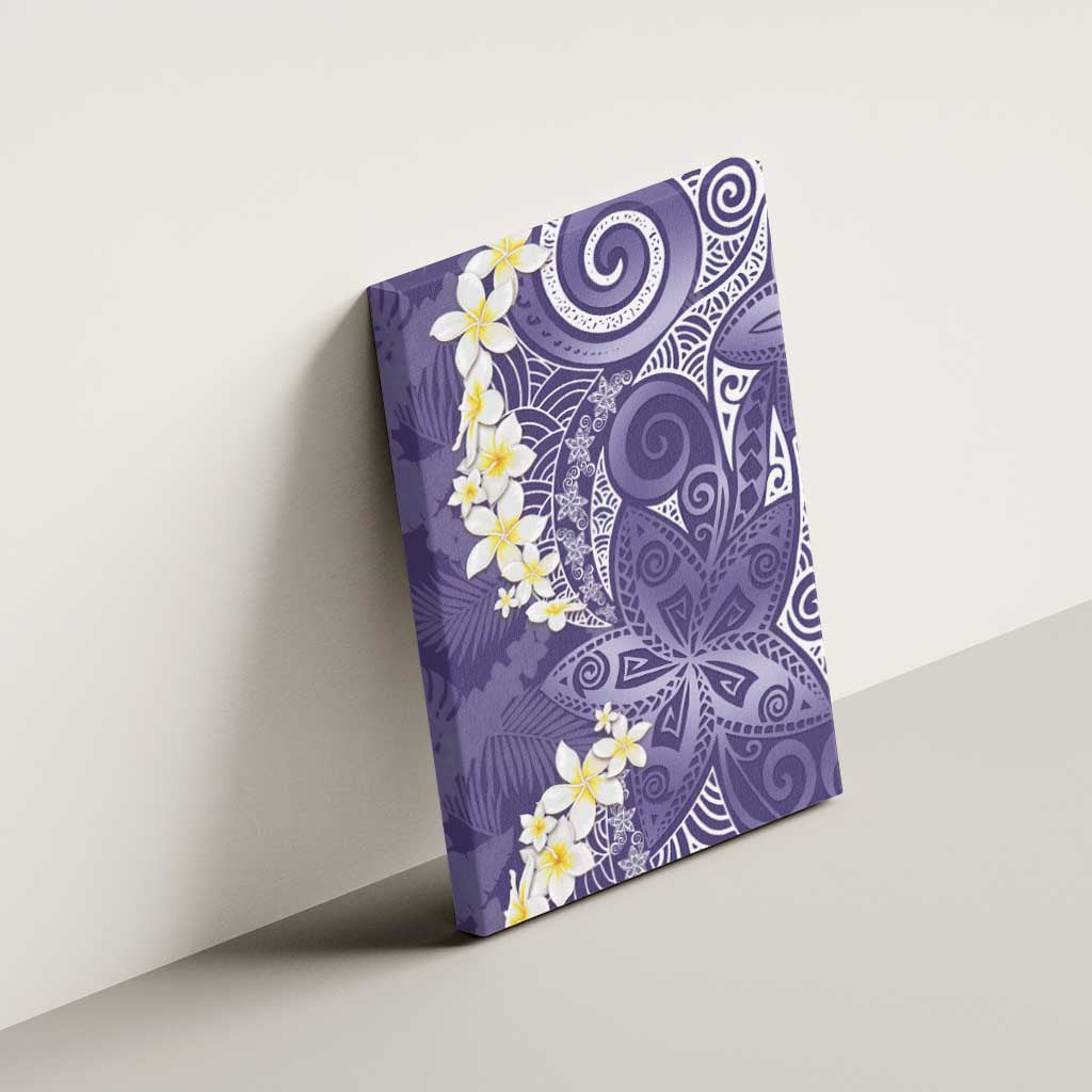 Violet Polynesian Tribal Frangipani Tropical Vibe Canvas Wall Art