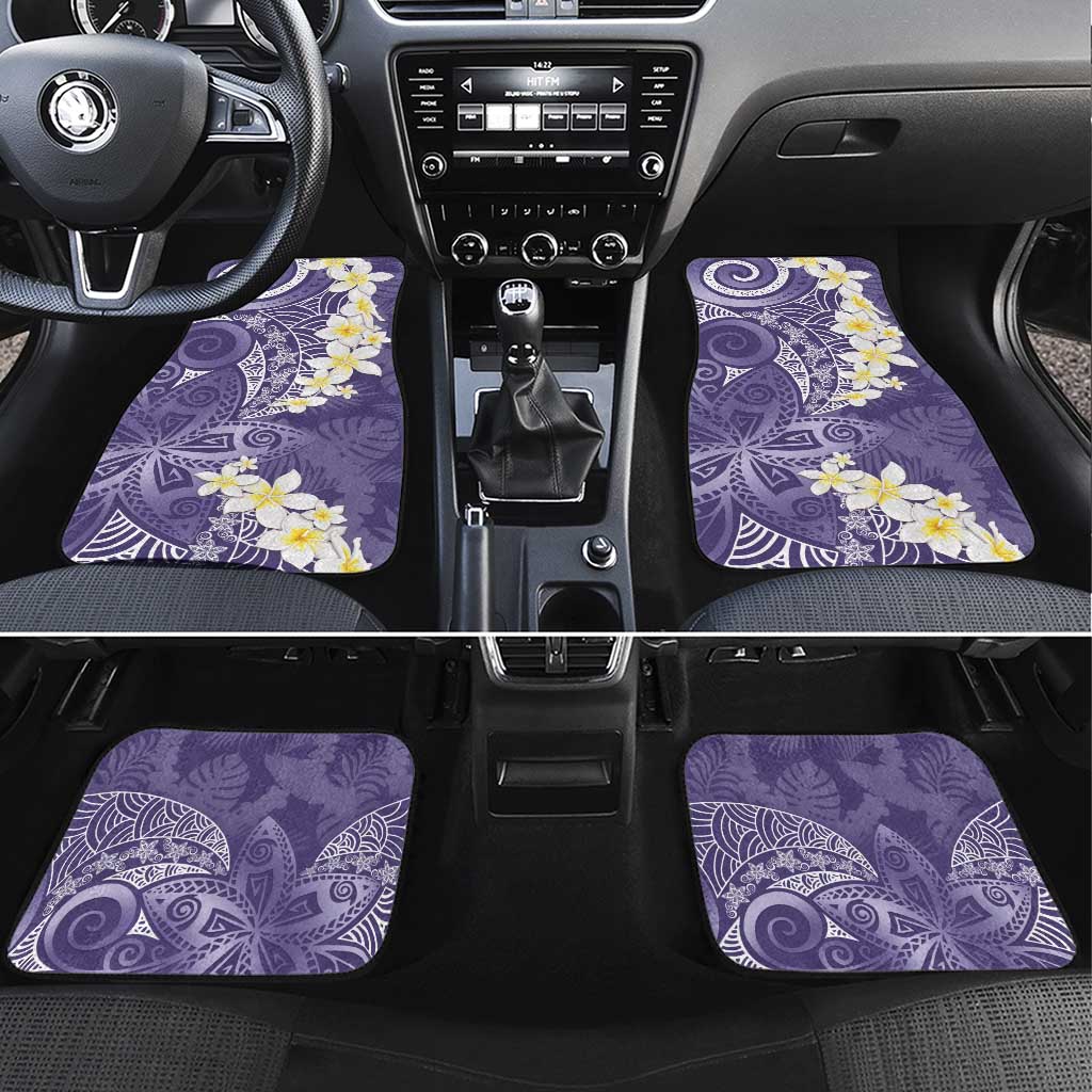 Violet Polynesian Tribal Frangipani Tropical Vibe Car Mats