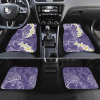 Violet Polynesian Tribal Frangipani Tropical Vibe Car Mats
