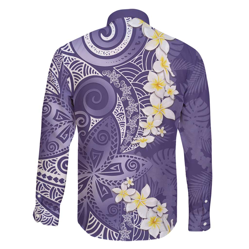 Violet Polynesian Tribal Frangipani Tropical Vibe Family Matching Mermaid Dress and Hawaiian Shirt