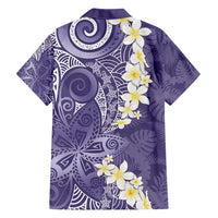 Violet Polynesian Tribal Frangipani Tropical Vibe Hawaiian Shirt