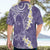 Violet Polynesian Tribal Frangipani Tropical Vibe Hawaiian Shirt