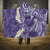Violet Polynesian Tribal Frangipani Tropical Vibe Hooded Blanket