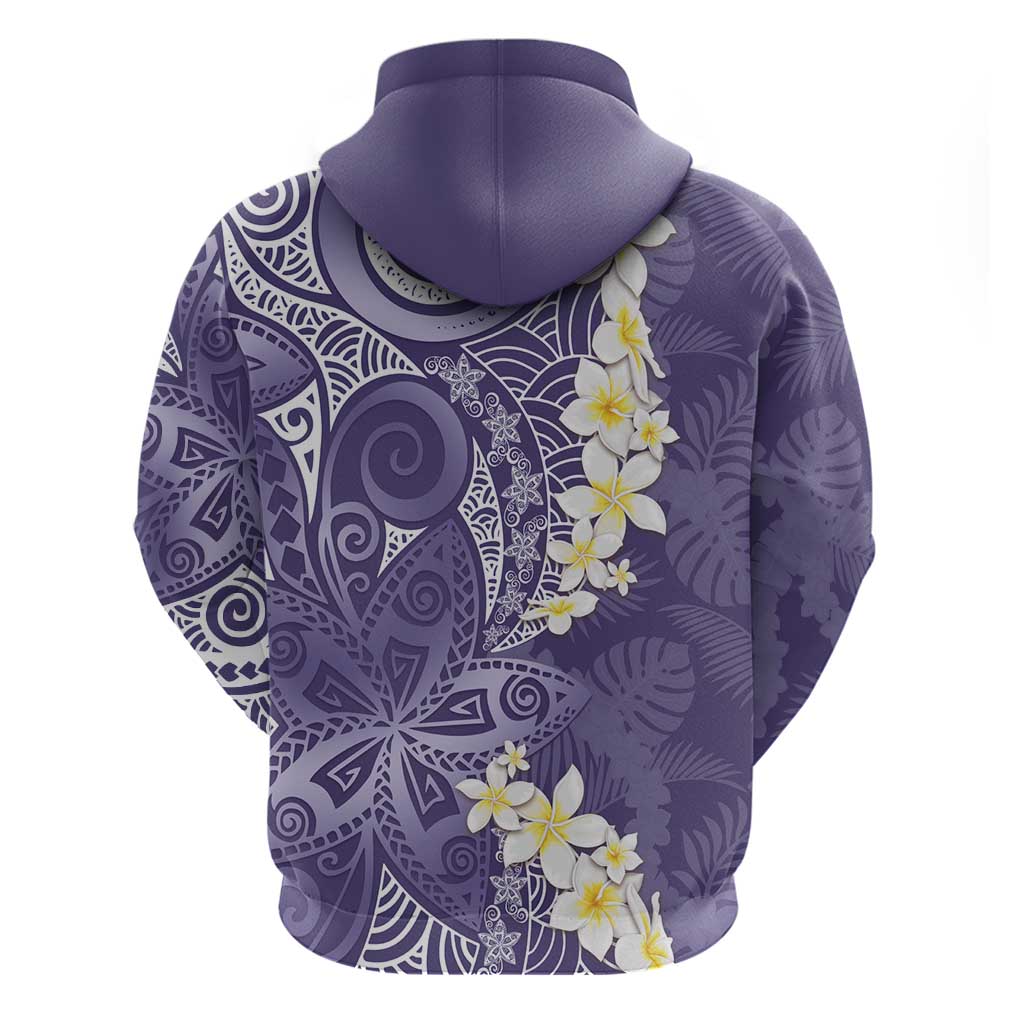 Violet Polynesian Tribal Frangipani Tropical Vibe Hoodie