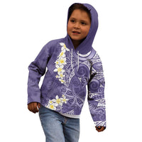 Violet Polynesian Tribal Frangipani Tropical Vibe Kid Hoodie