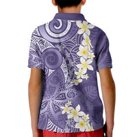 Violet Polynesian Tribal Frangipani Tropical Vibe Kid Polo Shirt