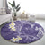 Violet Polynesian Tribal Frangipani Tropical Vibe Round Carpet