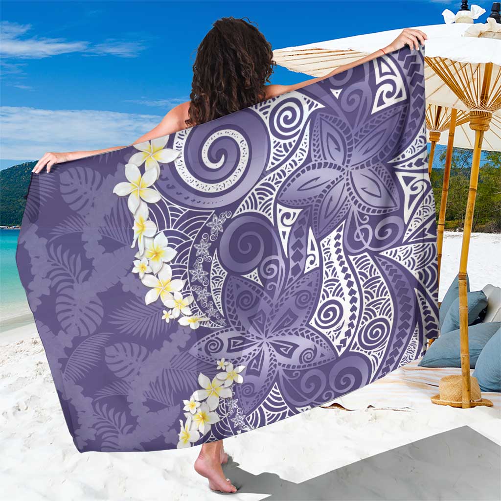 Violet Polynesian Tribal Frangipani Tropical Vibe Sarong LT14 One Size 44 x 66 inches Violet - Polynesian Pride