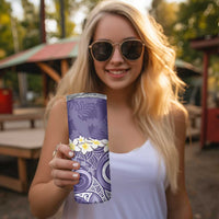 Violet Polynesian Tribal Frangipani Tropical Vibe Skinny Tumbler