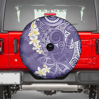 Violet Polynesian Tribal Frangipani Tropical Vibe Spare Tire Cover