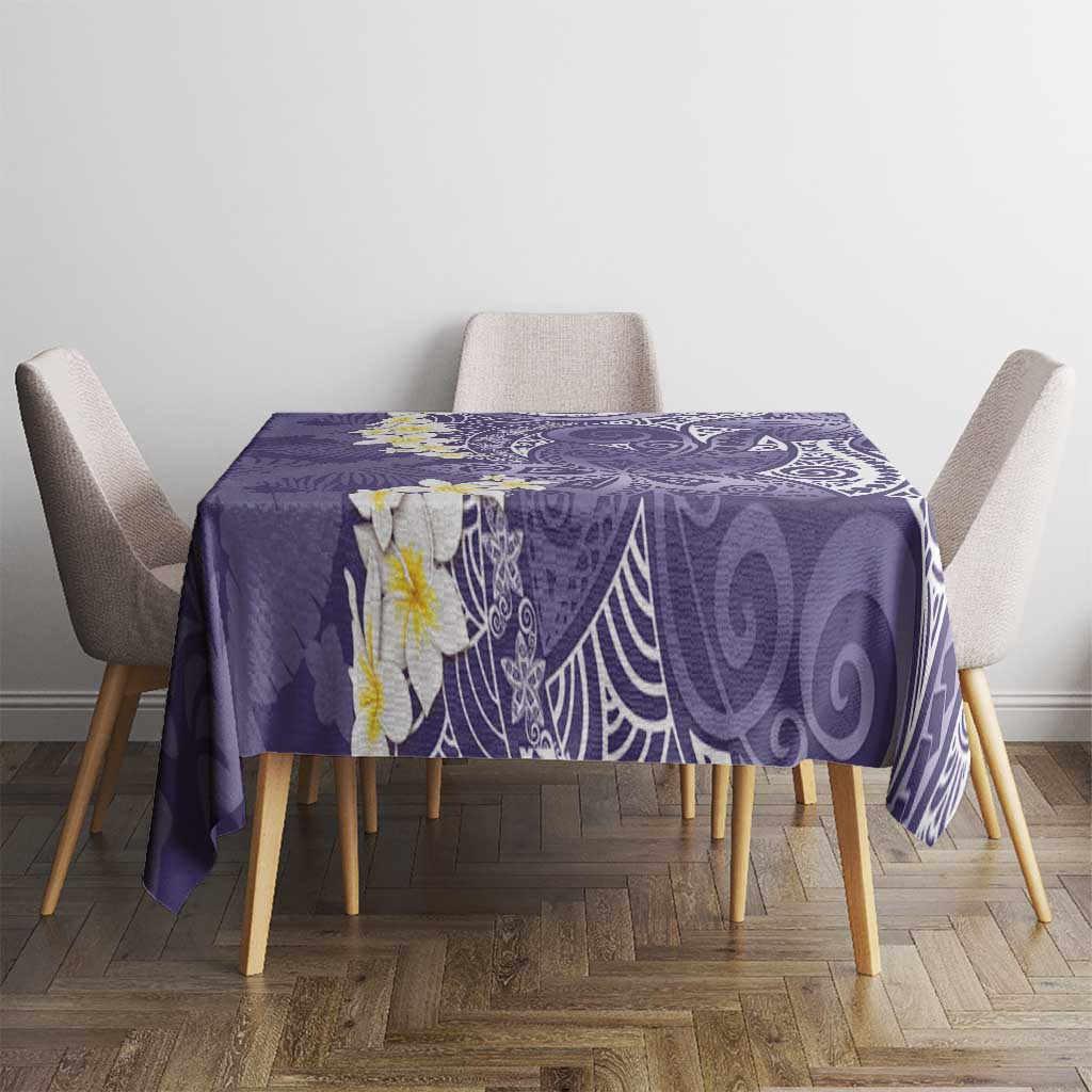Violet Polynesian Tribal Frangipani Tropical Vibe Tablecloth
