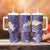 Violet Polynesian Tribal Frangipani Tropical Vibe Tumbler With Handle