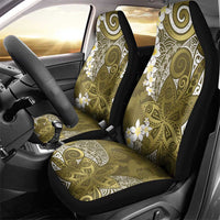 Gold Polynesian Tribal Frangipani Tropical Vibe Car Seat Cover