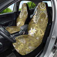 Gold Polynesian Tribal Frangipani Tropical Vibe Car Seat Cover