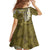 Gold Polynesian Tribal Frangipani Tropical Vibe Family Matching Summer Maxi Dress and Hawaiian Shirt