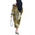 Gold Polynesian Tribal Frangipani Tropical Vibe Off The Shoulder Long Sleeve Dress