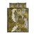 Gold Polynesian Tribal Frangipani Tropical Vibe Quilt Bed Set