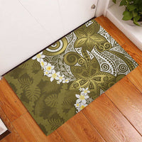Gold Polynesian Tribal Frangipani Tropical Vibe Rubber Doormat LT14 - Polynesian Pride