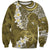 Gold Polynesian Tribal Frangipani Tropical Vibe Sweatshirt