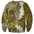 Gold Polynesian Tribal Frangipani Tropical Vibe Sweatshirt