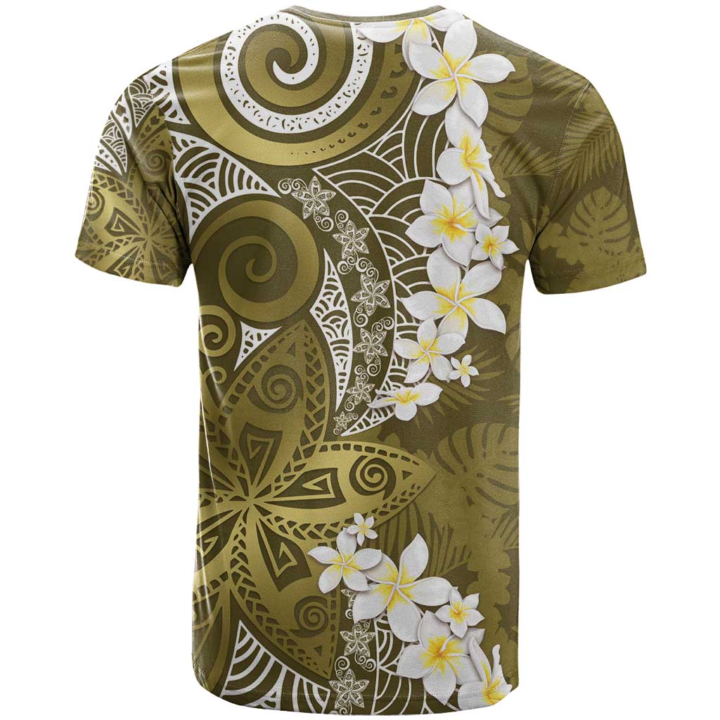Gold Polynesian Tribal Frangipani Tropical Vibe T Shirt
