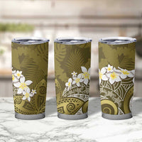 Gold Polynesian Tribal Frangipani Tropical Vibe Tumbler Cup