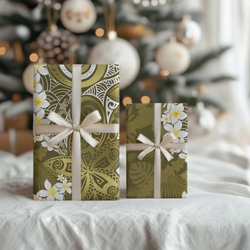 Gold Polynesian Tribal Frangipani Tropical Vibe Wrapping Paper - Polynesian Pride