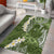 Green Polynesian Tribal Frangipani Tropical Vibe Area Rug