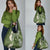 Green Polynesian Tribal Frangipani Tropical Vibe Grocery Bag