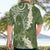 Green Polynesian Tribal Frangipani Tropical Vibe Hawaiian Shirt