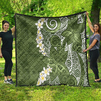 Green Polynesian Tribal Frangipani Tropical Vibe Quilt LT14 - Polynesian Pride