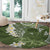 Green Polynesian Tribal Frangipani Tropical Vibe Round Carpet