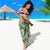 Green Polynesian Tribal Frangipani Tropical Vibe Sarong