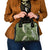 Green Polynesian Tribal Frangipani Tropical Vibe Shoulder Handbag