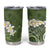Green Polynesian Tribal Frangipani Tropical Vibe Tumbler Cup