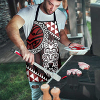 Red Aotearoa Niho Taniwha Apron Maori Mythology Tooth - Taniko Motifs - Polynesian Pride