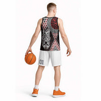 Red Aotearoa Niho Taniwha Basketball Jersey Maori Mythology Tooth - Taniko Motifs LT14 - Polynesian Pride