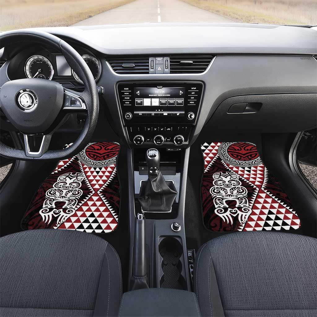 Red Aotearoa Niho Taniwha Car Mats Maori Mythology Tooth - Taniko Motifs