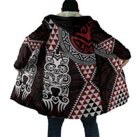 Red Aotearoa Niho Taniwha Cloak Maori Mythology Tooth - Taniko Motifs - Polynesian Pride