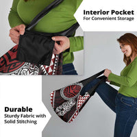 Red Aotearoa Niho Taniwha Grocery Bag Maori Mythology Tooth - Taniko Motifs