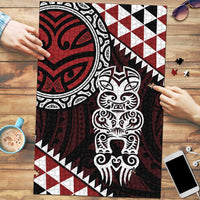 Red Aotearoa Niho Taniwha Puzzle Maori Mythology Tooth - Taniko Motifs LT14 Red - Polynesian Pride
