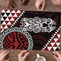 Red Aotearoa Niho Taniwha Puzzle Maori Mythology Tooth - Taniko Motifs LT14 - Polynesian Pride