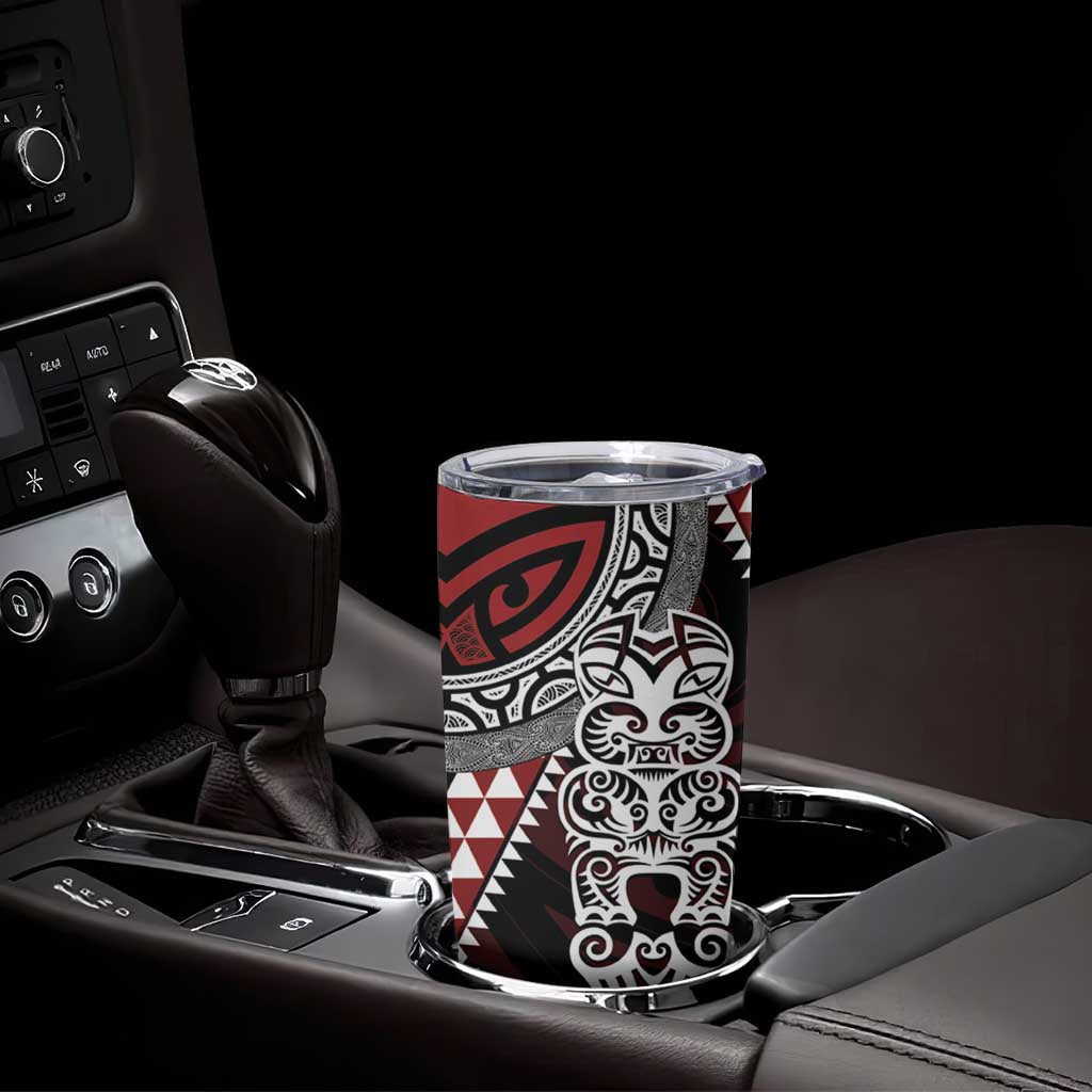 Red Aotearoa Niho Taniwha Tumbler Cup Maori Mythology Tooth - Taniko Motifs