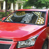 Yellow Aotearoa Niho Taniwha Auto Sun Shade Maori Mythology Tooth - Taniko Motifs - Polynesian Pride