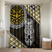 Yellow Aotearoa Niho Taniwha Bathroom Set Maori Mythology Tooth - Taniko Motifs - Polynesian Pride