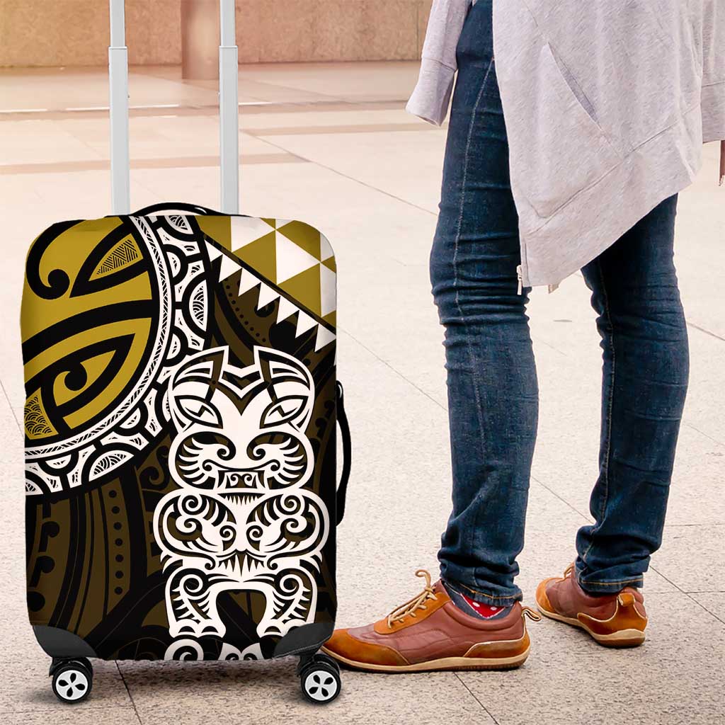 Yellow Aotearoa Niho Taniwha Luggage Cover Maori Mythology Tooth - Taniko Motifs LT14 Yellow - Polynesian Pride