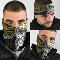 Yellow Aotearoa Niho Taniwha Neck Gaiter Maori Mythology Tooth - Taniko Motifs - Polynesian Pride